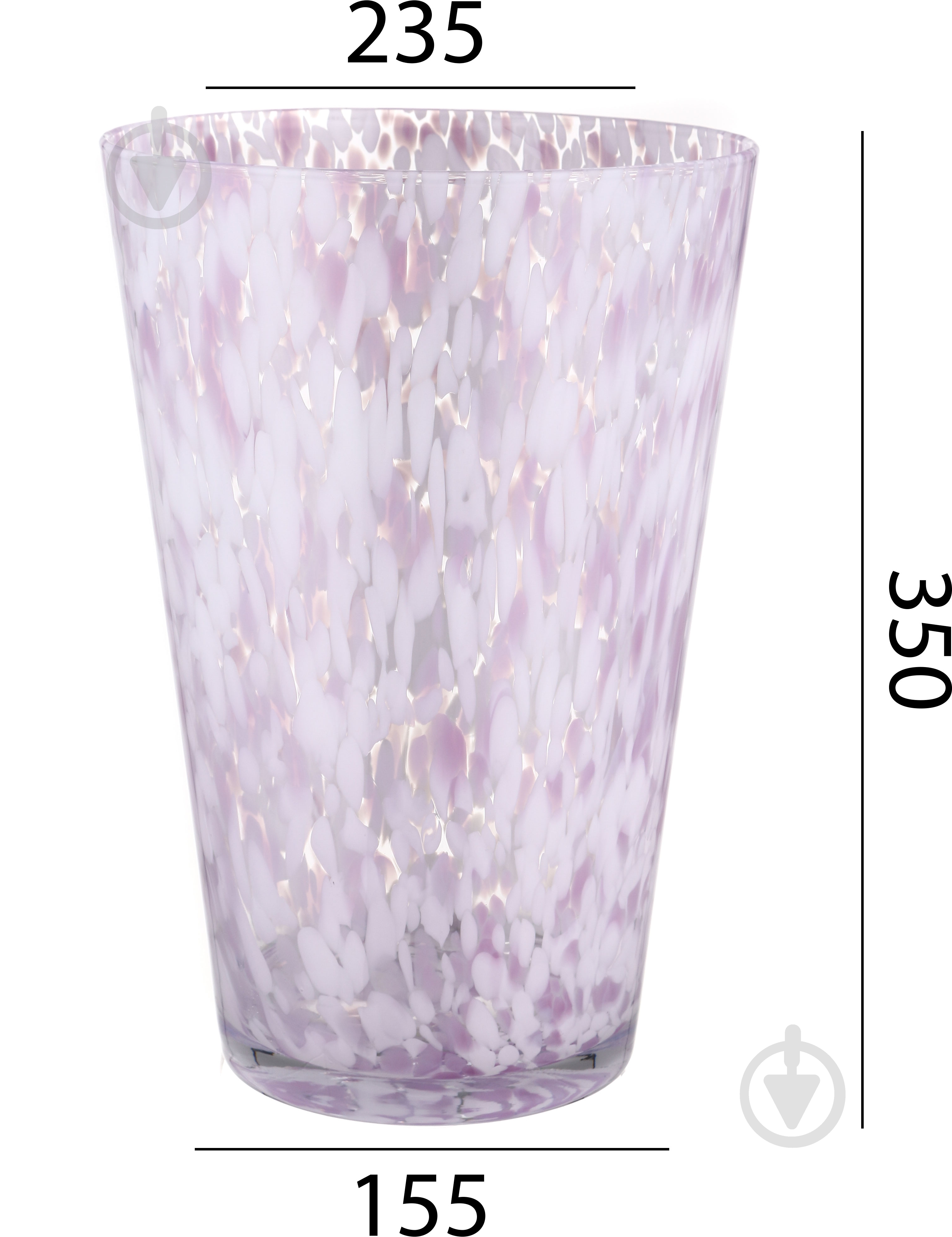 Ваза скляна Wrzesniak Glassworks Confetti опал 35 см рожевий - фото 3