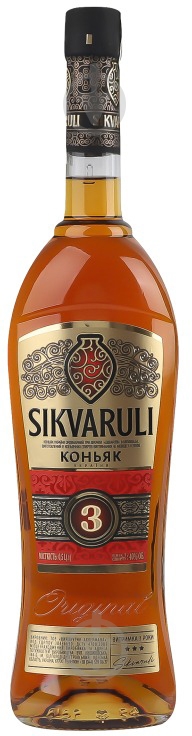 Бренді Sikvaruli 40% 3 зірки пл. 0,5 л - фото 1