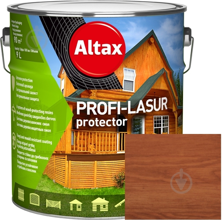 Лазурь Altax PROFI-LASUR protector Тик мат 9 л - фото 1