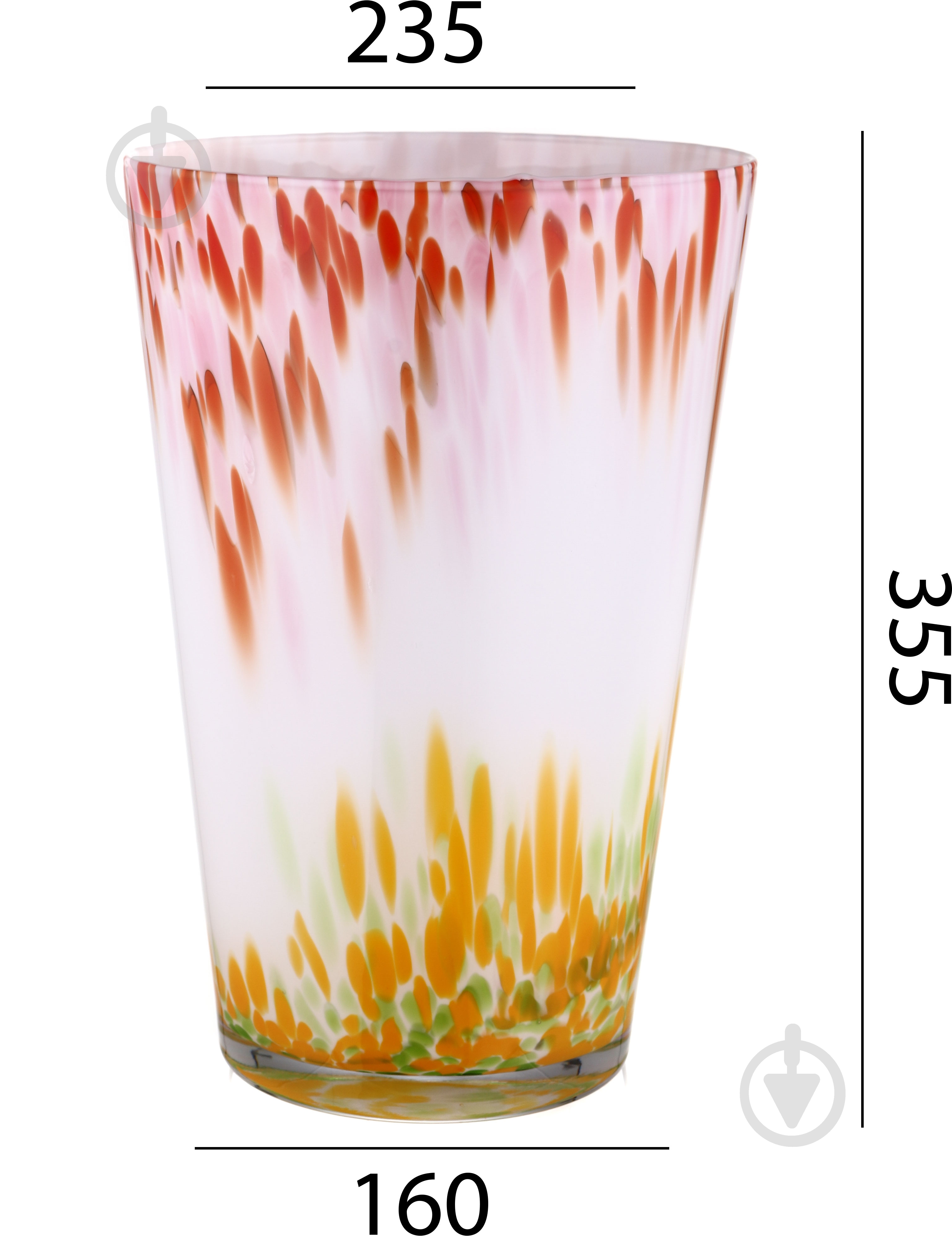 Ваза скляна Wrzesniak Glassworks Confetti опал 35 см різнокольоровий - фото 2