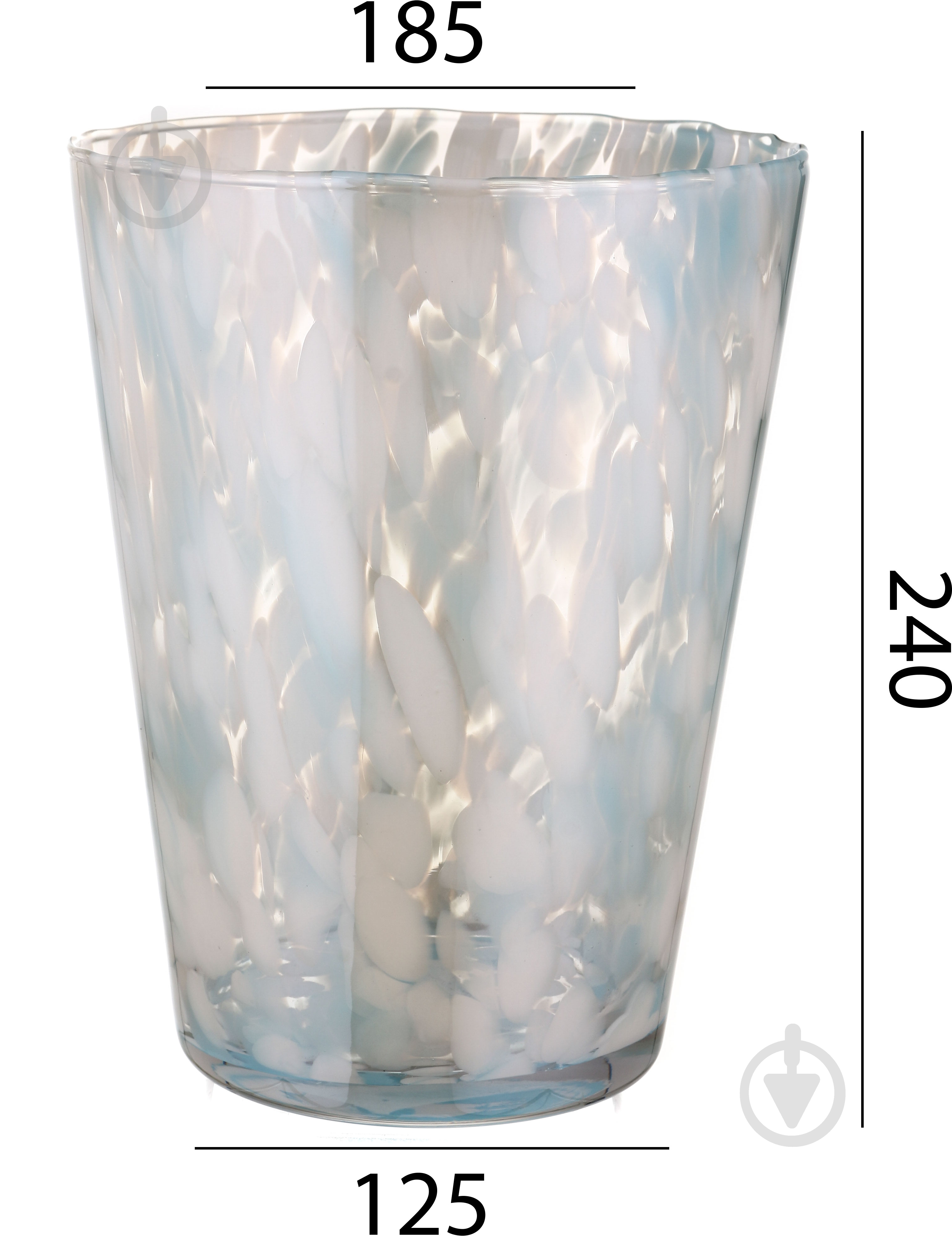 Ваза скляна Wrzesniak Glassworks Confetti опал 24 см прозорий блакитний - фото 2