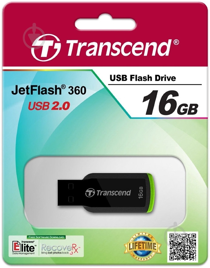 Флеш-память USB Transcend JetFlash 360 16 ГБ USB 2.0 (TS16GJF360) - фото 3