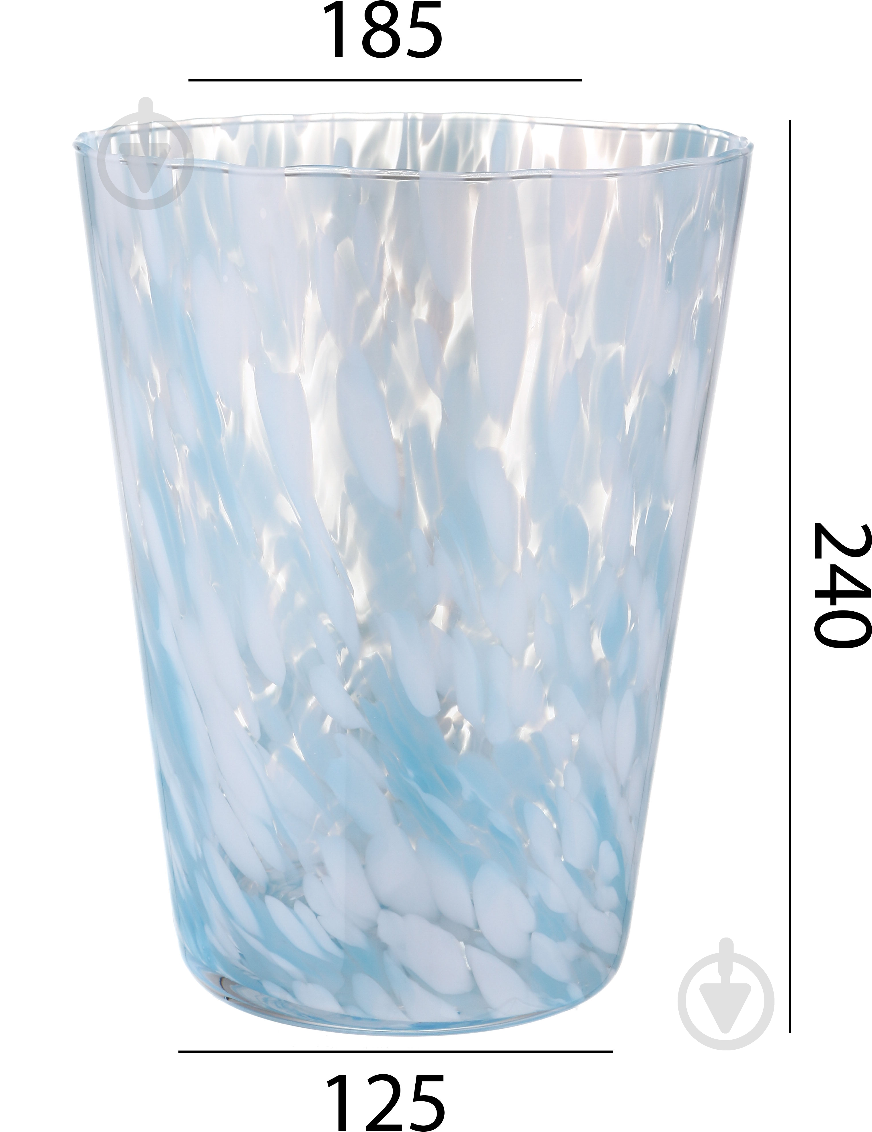 Ваза скляна Wrzesniak Glassworks Confetti опал 35 см прозорий блакитний - фото 3