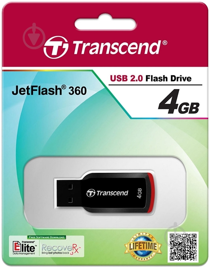 Флеш-память USB Transcend JetFlash 360 4 ГБ USB 2.0 (TS4GJF360) - фото 4 Флеш-память USB Transcend JetFlash 360 4 ГБ USB 2.0 (TS4GJF360) - фото 4