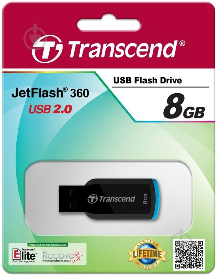 Флеш-память USB Transcend JetFlash 360 8 ГБ USB 2.0 (TS8GJF360) - фото 3