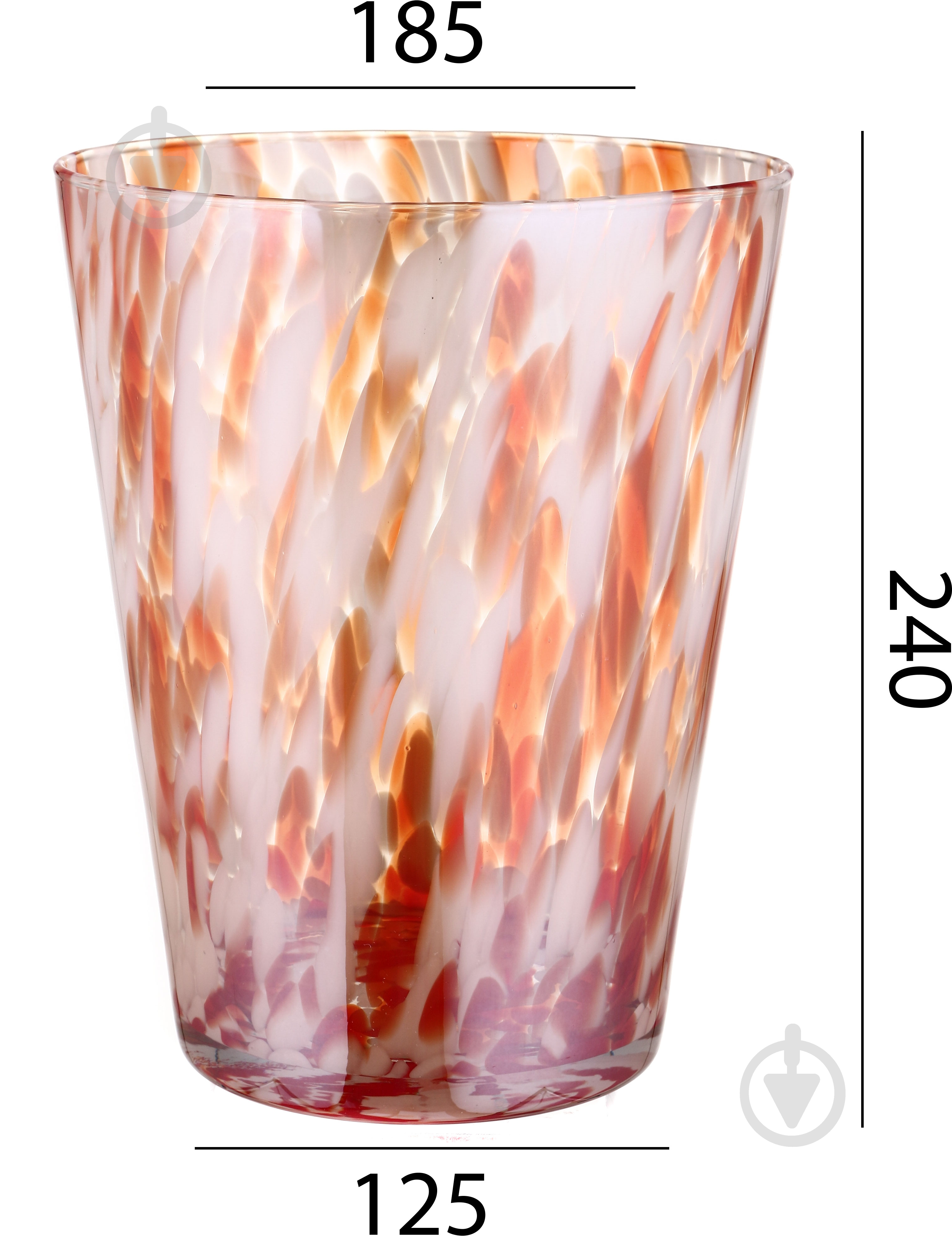 Ваза скляна Wrzesniak Glassworks Confetti опал 35 см червоний топаз - фото 3