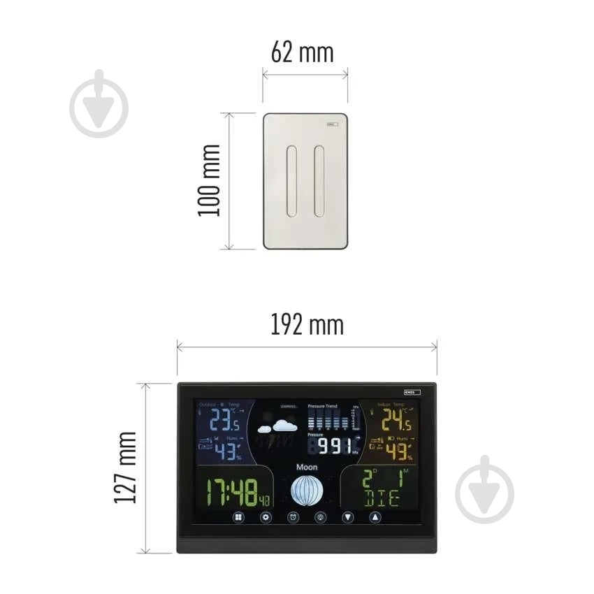 Метеостанция Emos беспроводная цифровая E6018 - фото 2 Метеостанция Emos беспроводная цифровая E6018 - фото 2