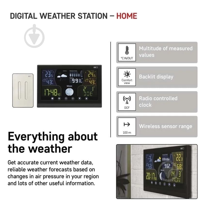 Метеостанция Emos беспроводная цифровая E6018 - фото 4 Метеостанция Emos беспроводная цифровая E6018 - фото 4