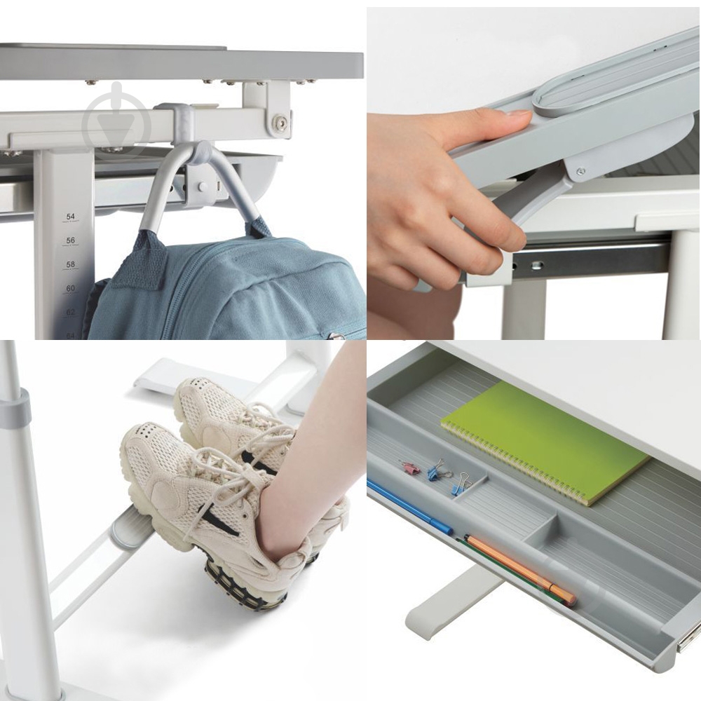 Комплект парта и стул-трансформеры FunDesk Littonia Grey - фото 9