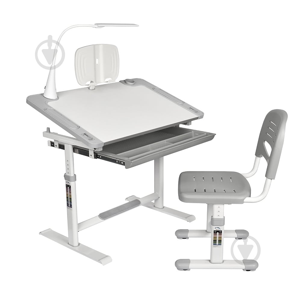 Комплект парта и стул-трансформеры FunDesk Littonia Grey - фото 2