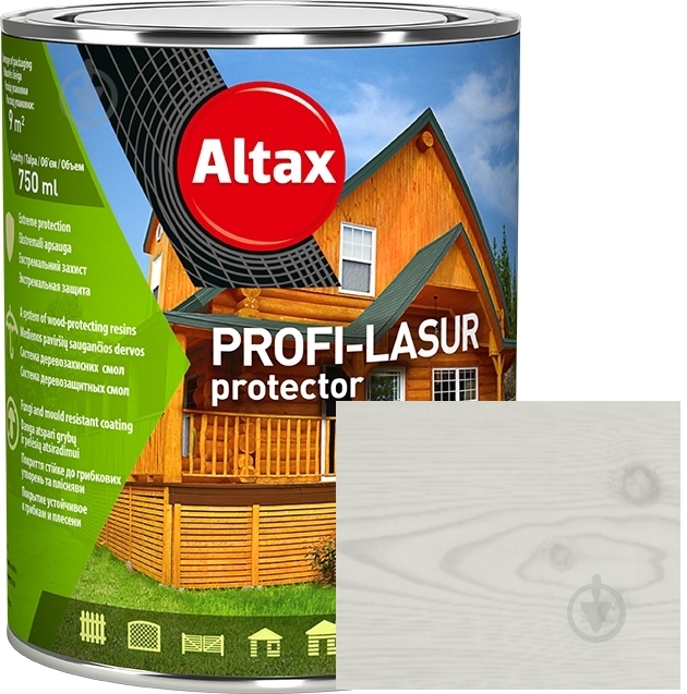 Лазурь Altax PROFI-LASUR protector Белый мат 0,75 л - фото 1 Лазурь Altax PROFI-LASUR protector Белый мат 0,75 л - фото 1