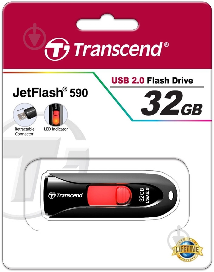 Флеш-пам'ять USB Transcend JetFlash 590 32 ГБ USB 2.0 black (TS32GJF590K) - фото 4 Флеш-пам'ять USB Transcend JetFlash 590 32 ГБ USB 2.0 black (TS32GJF590K) - фото 4