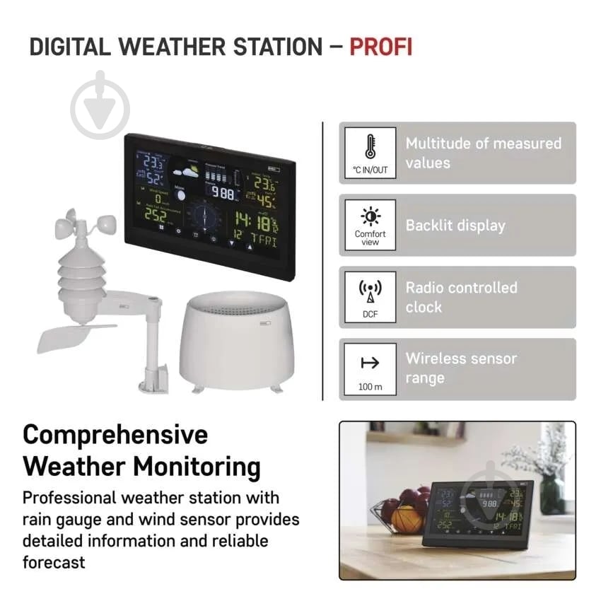 Метеостанція Emos бездротова цифрова E6016 - фото 3 Метеостанція Emos бездротова цифрова E6016 - фото 3