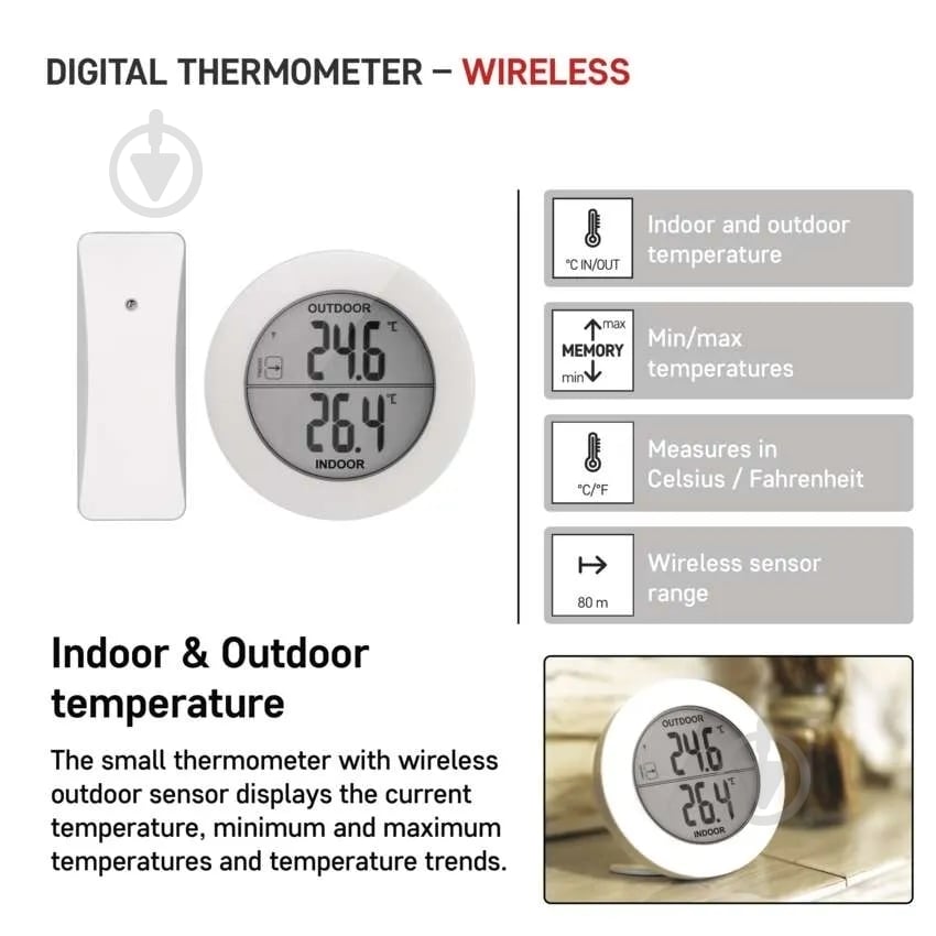 Термометр Emos бездротовий E0129 - фото 2