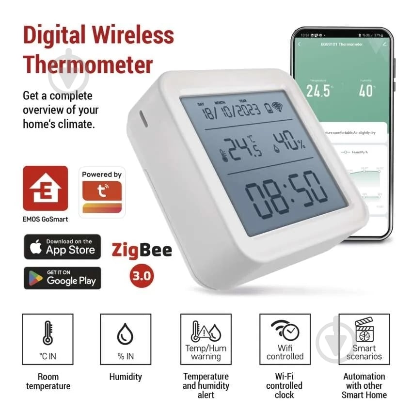 Термогигрометр Emos EGS0101 ZigBee - фото 3 Термогигрометр Emos EGS0101 ZigBee - фото 3