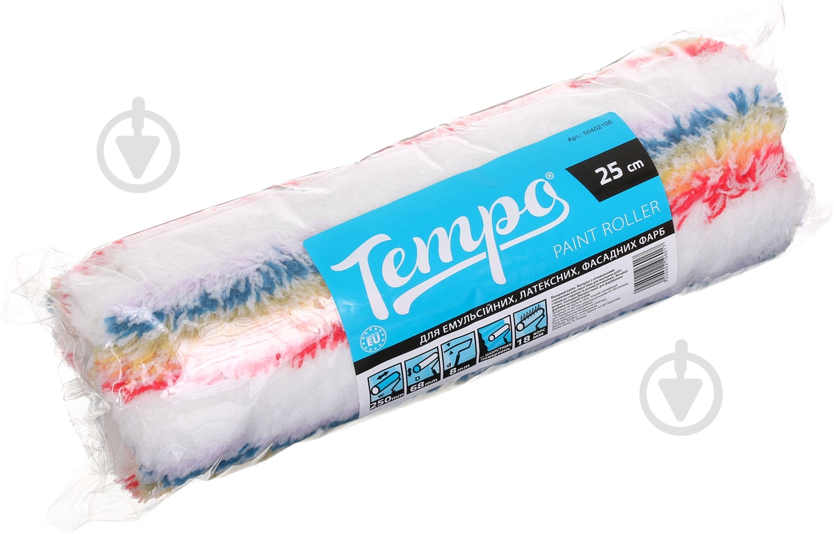 Запасной валик Tempo Euro Rainbow сшитий 68x250 мм E0100-226825 - фото 2 Запасной валик Tempo Euro Rainbow сшитий 68x250 мм E0100-226825 - фото 2