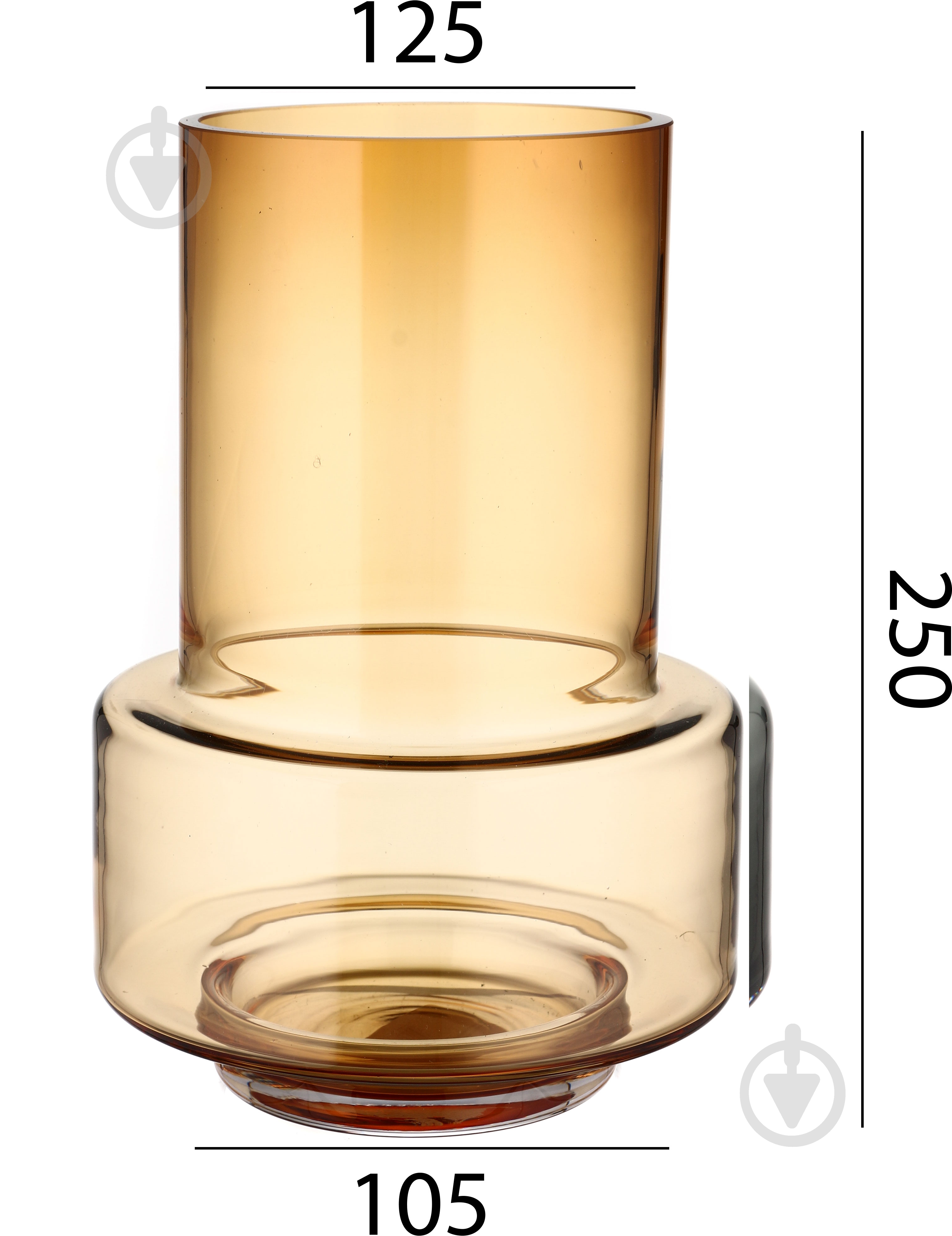 Ваза скляна Wrzesniak Glassworks Колба 15-3881A 25,5 см бурштиновий 15-3881A - фото 3