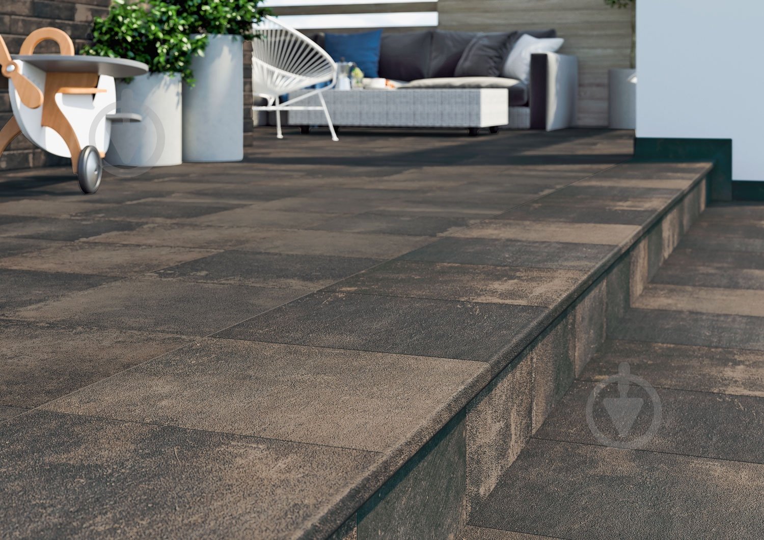 Клинкерная плитка Ceramika Paradyz Fondi rosso kapinos stopnica narozna 33x33 см - фото 3