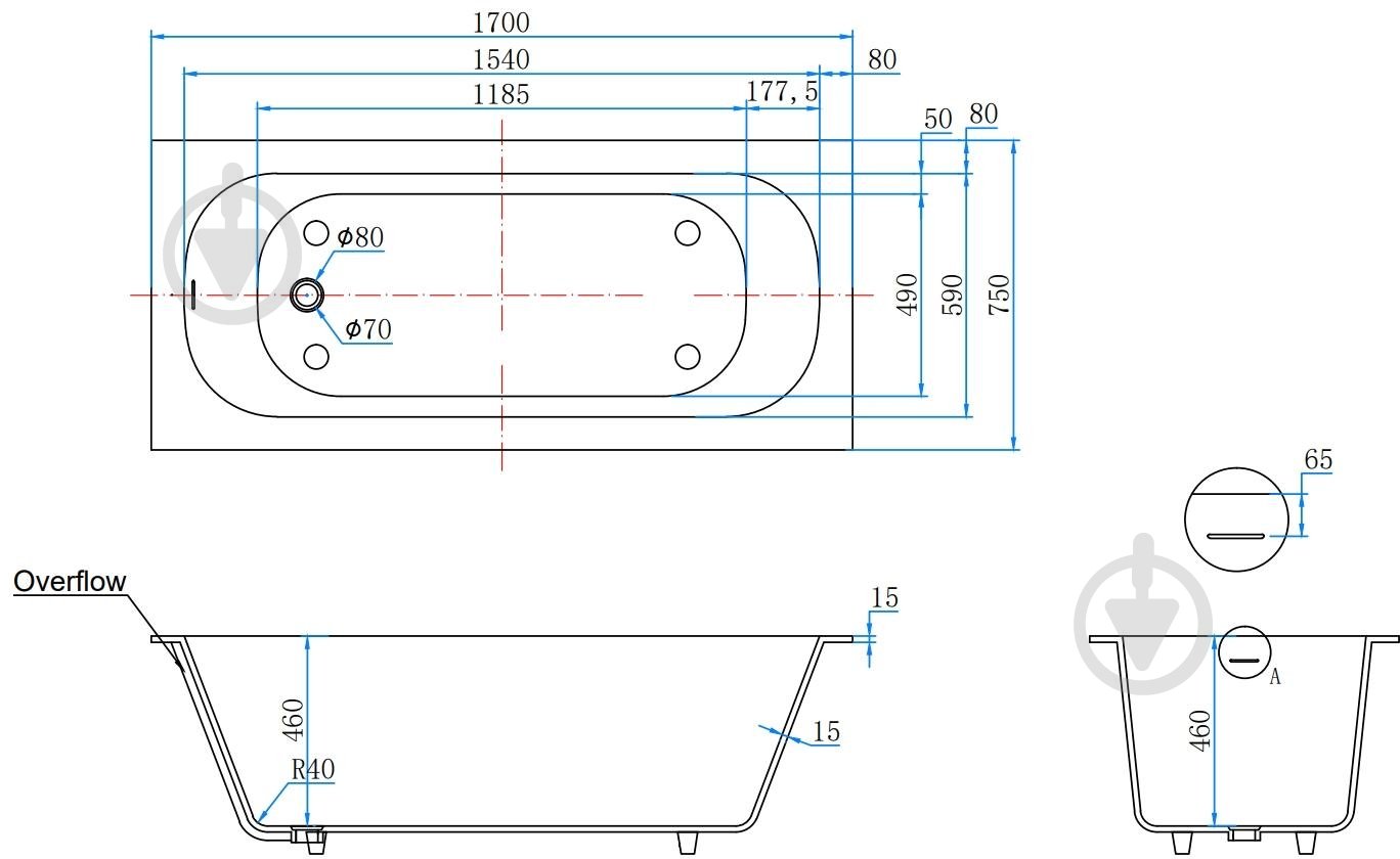 Ванна ScandiSPA 170х75 см EDDA из акрилового камня Corian - фото 5 Ванна ScandiSPA 170х75 см EDDA из акрилового камня Corian - фото 5