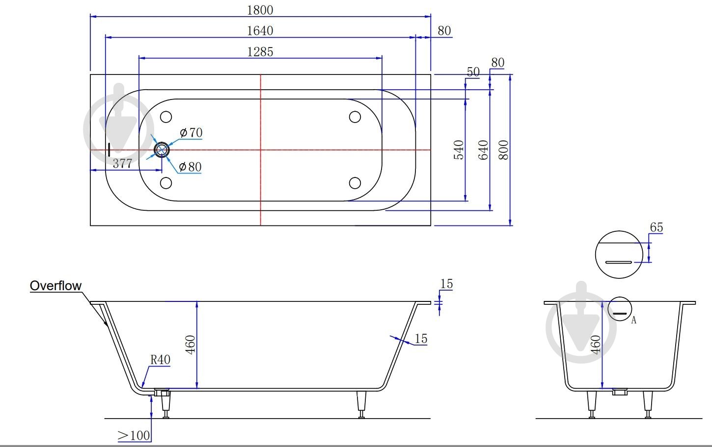 Ванна ScandiSPA 180х80 см EDDA из акрилового камня Corian - фото 5 Ванна ScandiSPA 180х80 см EDDA из акрилового камня Corian - фото 5