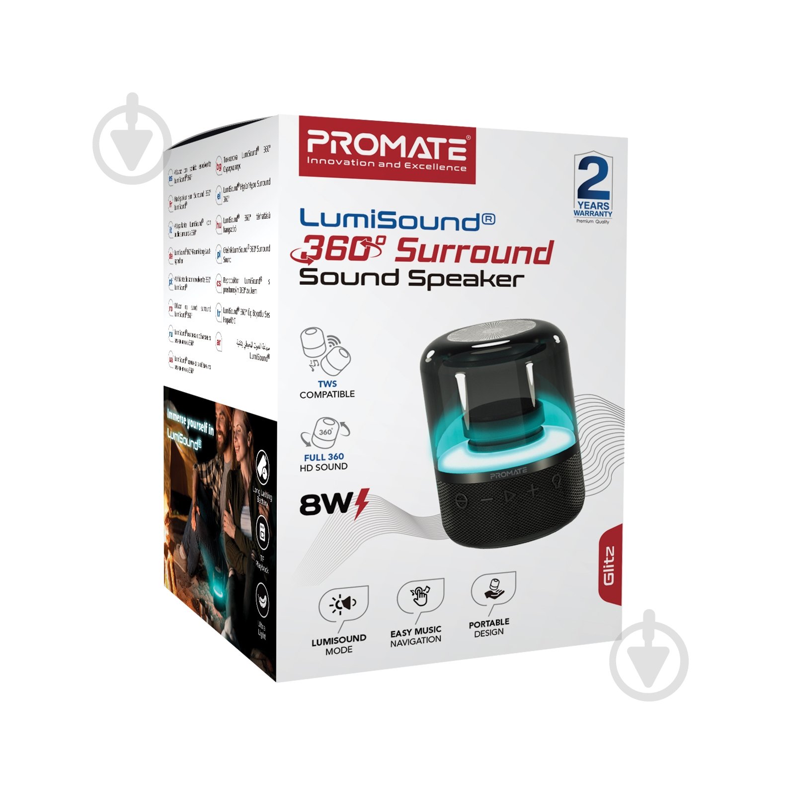 Акустическая система Promate Glitz 1.0 black (glitz.black) - фото 8