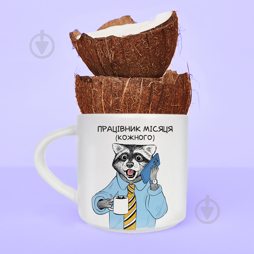 Чашка Orner Енот-Работник 450 мл - фото 4