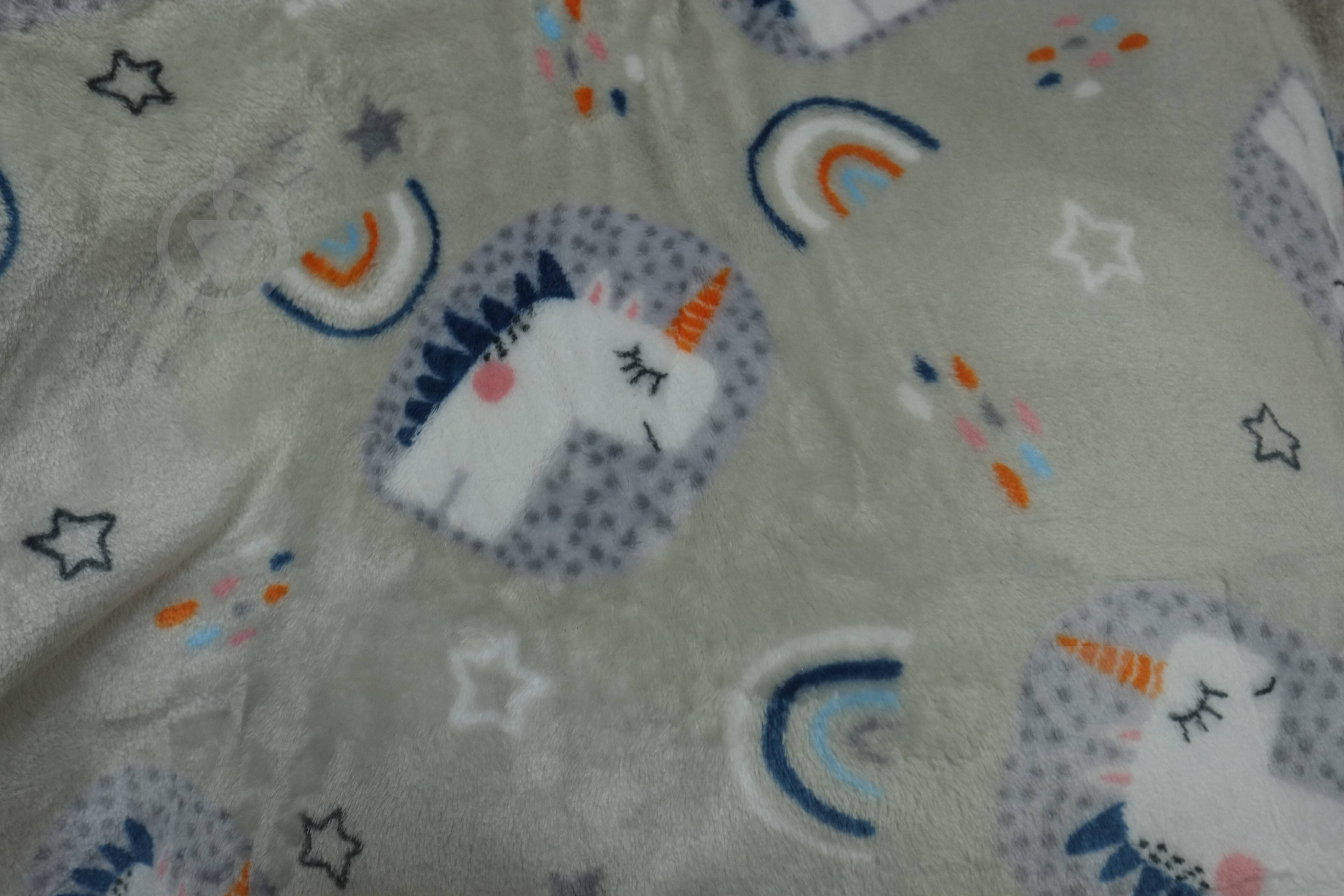 Плед Единороги 100x120 см серый - фото 3