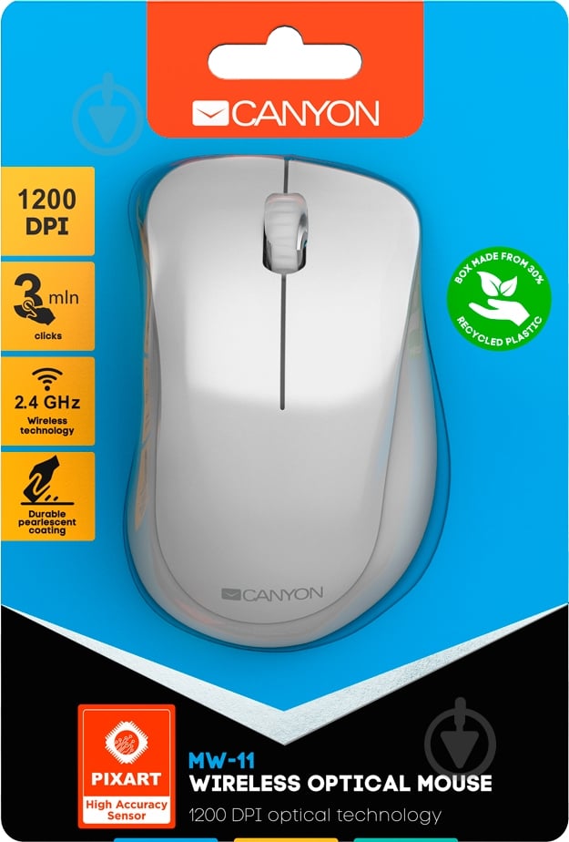 Мышка Canyon Wireless CNE-CMSW11PW Pearl White - фото 6 Мышка Canyon Wireless CNE-CMSW11PW Pearl White - фото 6