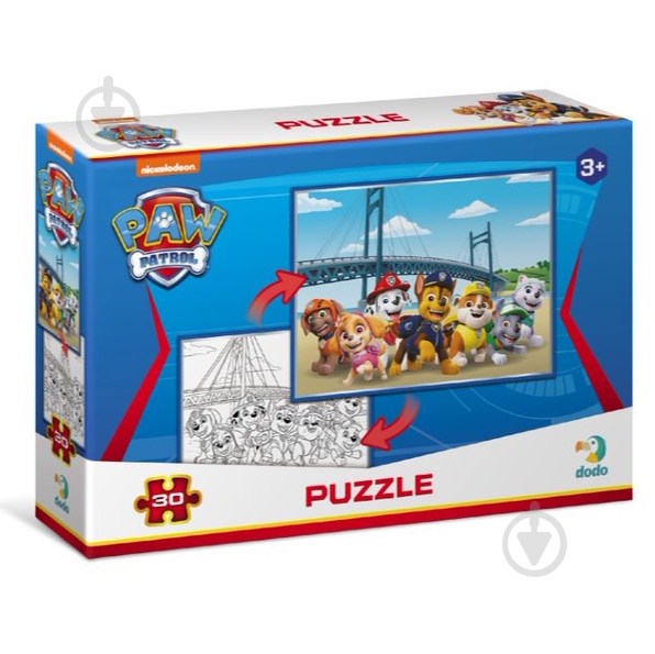 Пазлы DoDo Paw Patrol 2 в 1 30 элементов 6860906 - фото 1