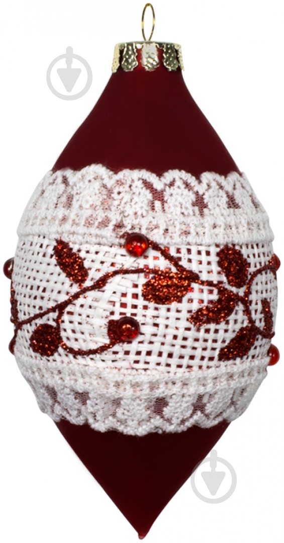 Елочная игрушка Сосулька красная 10 см - фото 1 Елочная игрушка Сосулька красная 10 см - фото 1