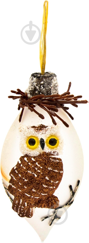 Елочная игрушка Сосулька Сова 14 см - фото 2