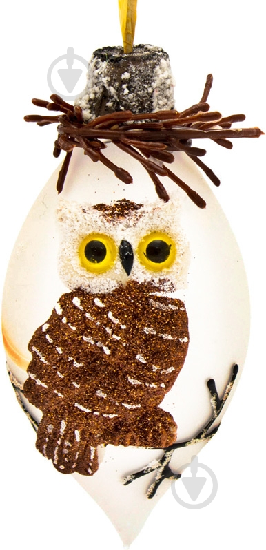 Елочная игрушка Сосулька Сова 14 см - фото 1