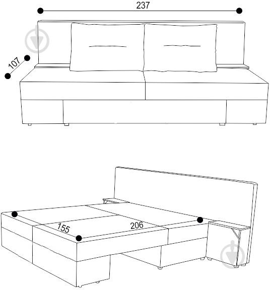 Диван прямий Кедр Фігаро пурпуровий 2370x1070 мм - фото 9 Диван прямий Кедр Фігаро пурпуровий 2370x1070 мм - фото 9