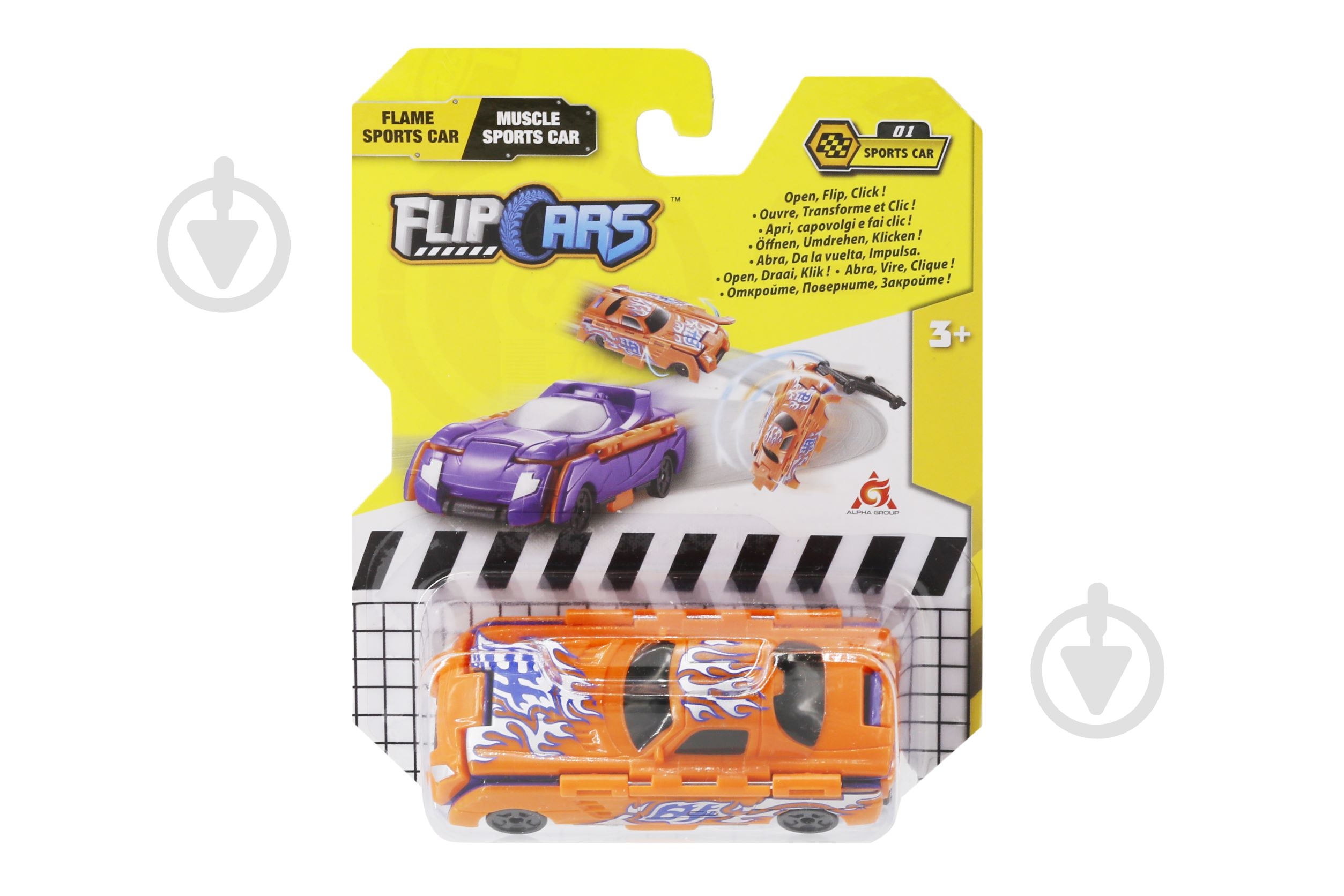 Машинка-трансформер Flip Cars 2 в 1 Спорткари, Вогняний спорткар і Потужний спорткар EU463875B-01 - фото 3