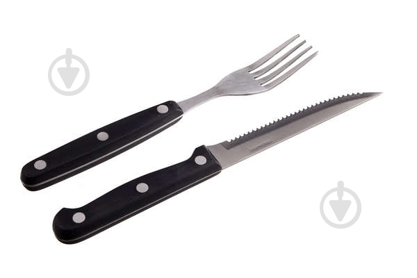 Набір столових приборів Banquet з пластиковою ручкою для стейків та BBQ 12 предметів Party - фото 1 Набір столових приборів Banquet з пластиковою ручкою для стейків та BBQ 12 предметів Party - фото 1