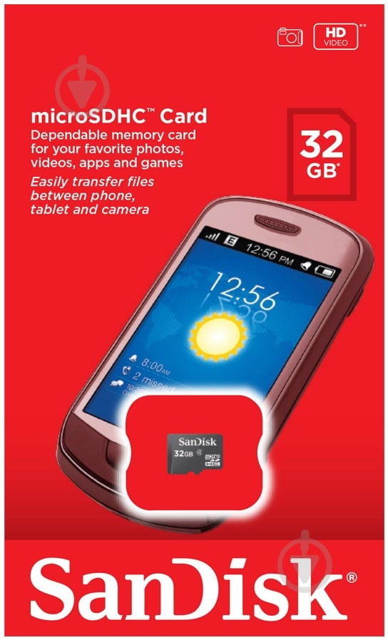 Карта памяти SanDisk microSDHC 32GB + SD adapter Class 4 (SDSDQM-032G-B35A) - фото 2 Карта памяти SanDisk microSDHC 32GB + SD adapter Class 4 (SDSDQM-032G-B35A) - фото 2