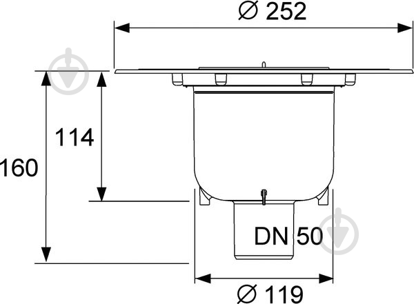 Трап TECE TECEdrainpoint S DN 50 вертикальний з універсальним фланцем Seal System - фото 2