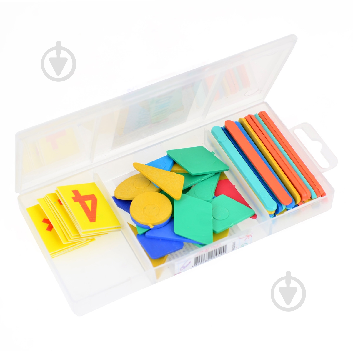 Набор математический 1 вересня Учимся считать (30 палочек / цифры от 1 до 10 и геометрические фигурки) - фото 2