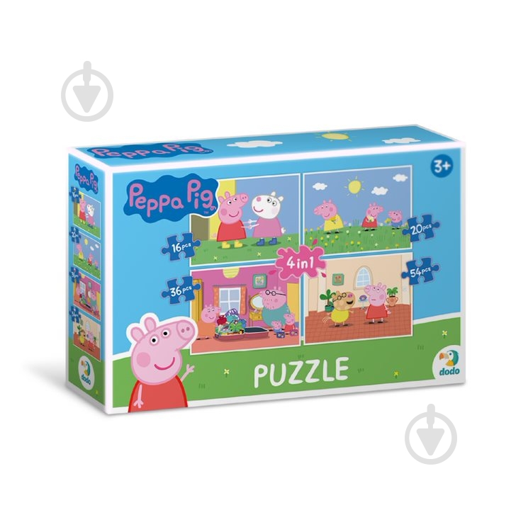 Пазлы DoDo 4 в 1 Peppa Pig 6860952 - фото 1