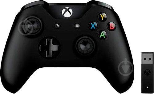 Геймпад Microsoft Xbox One Controller Black + Wireless Adapter for Windows 10 (4N7-00003) - фото 1