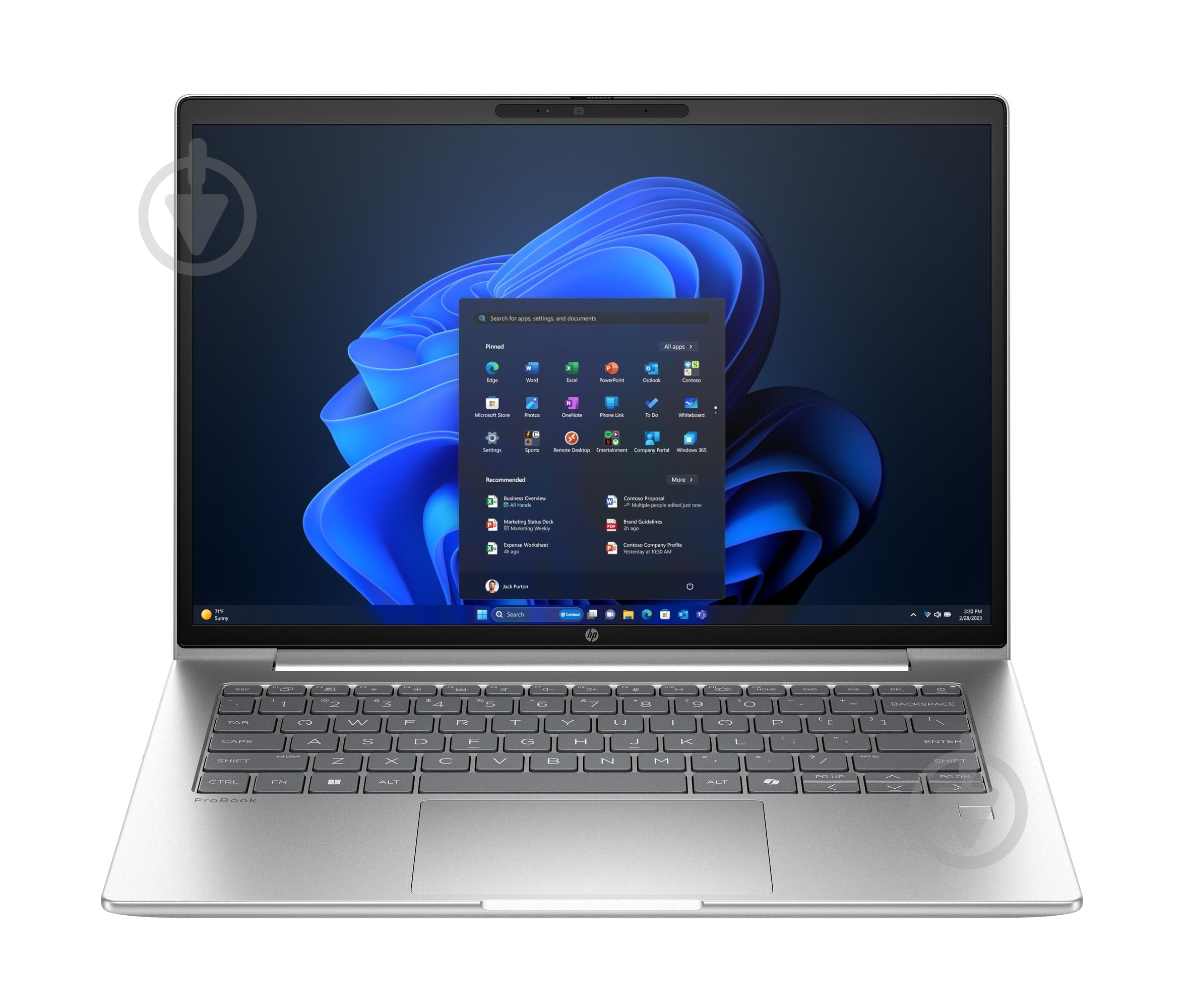 Ноутбук HP Probook 4-G1a 14" (B9ZH2ET) pike silver - фото 1