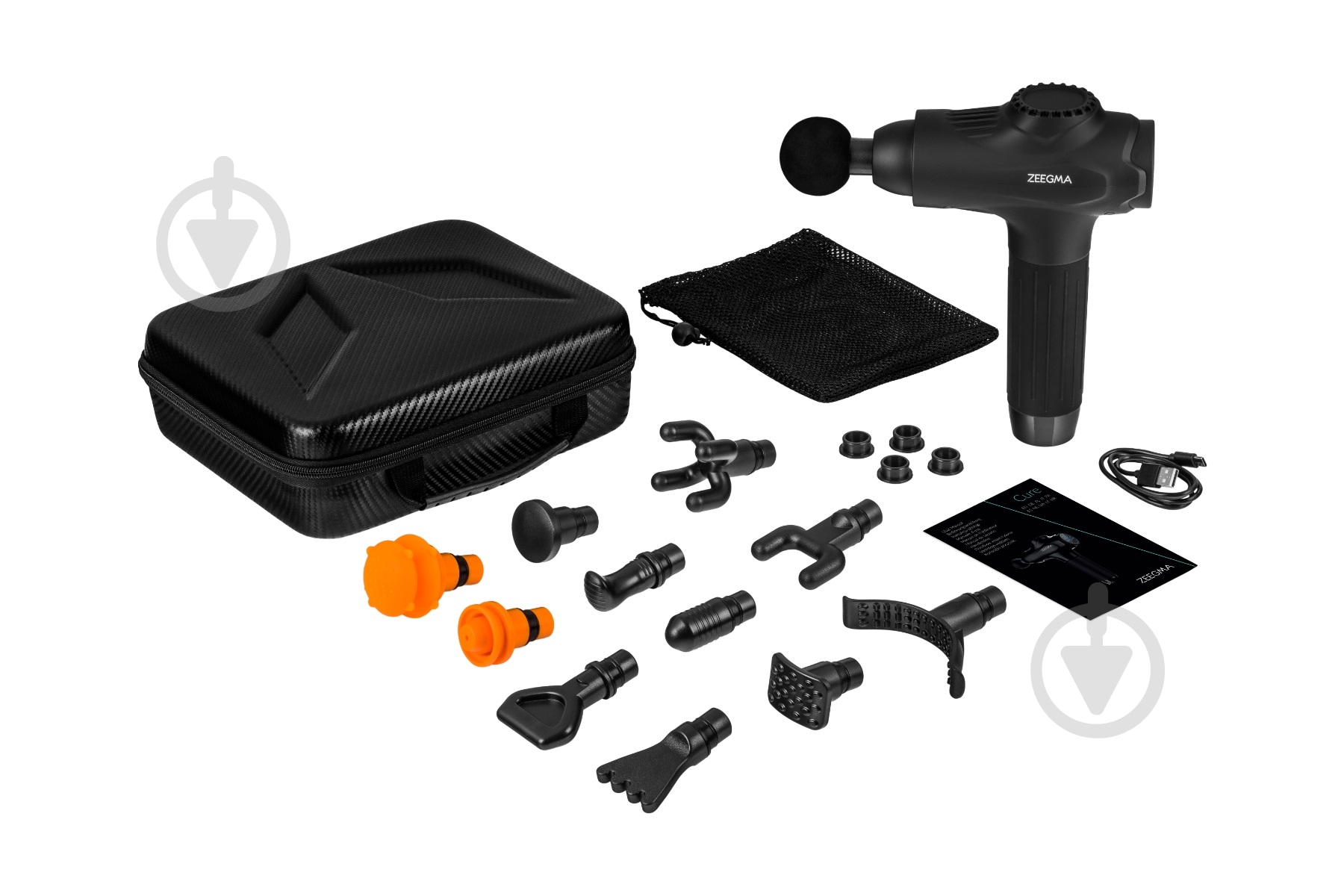 Перкуссионный ручной массажер Zeegma CURE BLACK - фото 2 Перкуссионный ручной массажер Zeegma CURE BLACK - фото 2