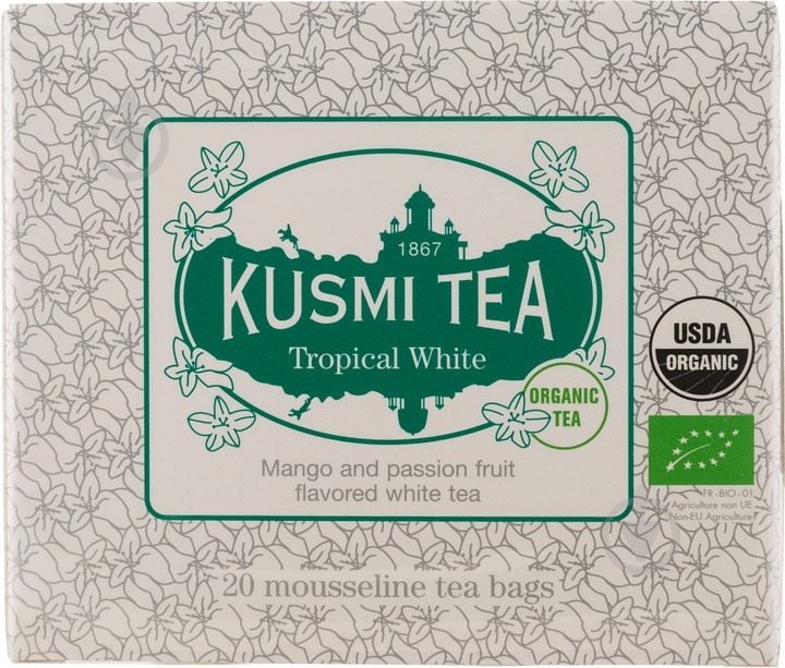Чай белый Kusmi tea Тропический органический 20 шт. 2 г (T0599) - фото 1