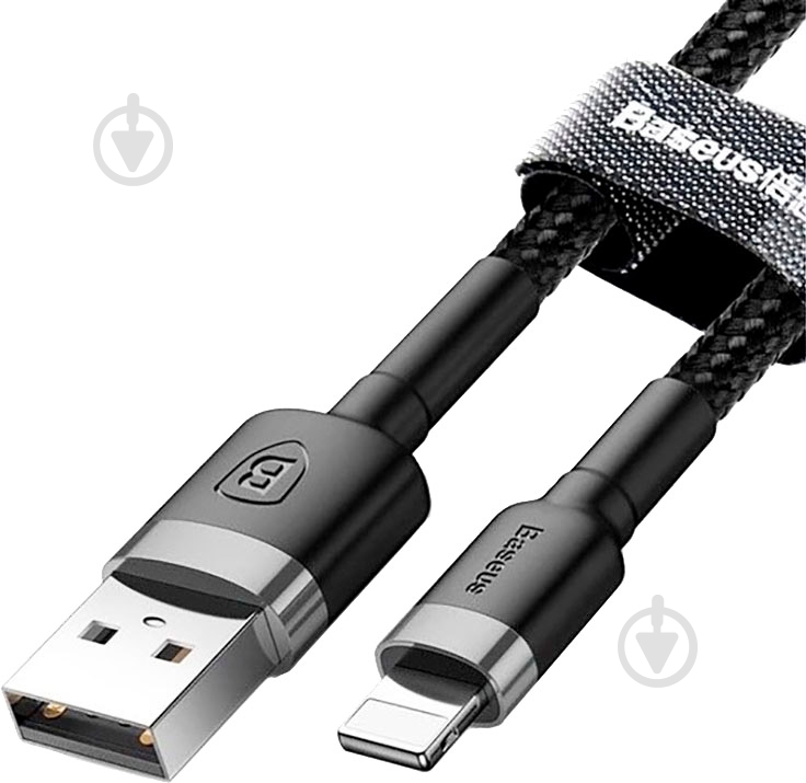 Кабель BASEUS Lightning – USB 1 м черный (CALKLF-BG1) Cafule - фото 3