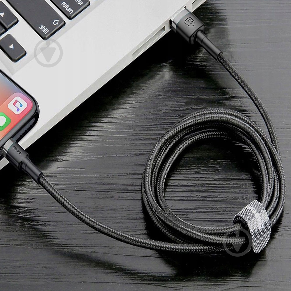 Кабель BASEUS Lightning – USB 1 м черный (CALKLF-BG1) Cafule - фото 6