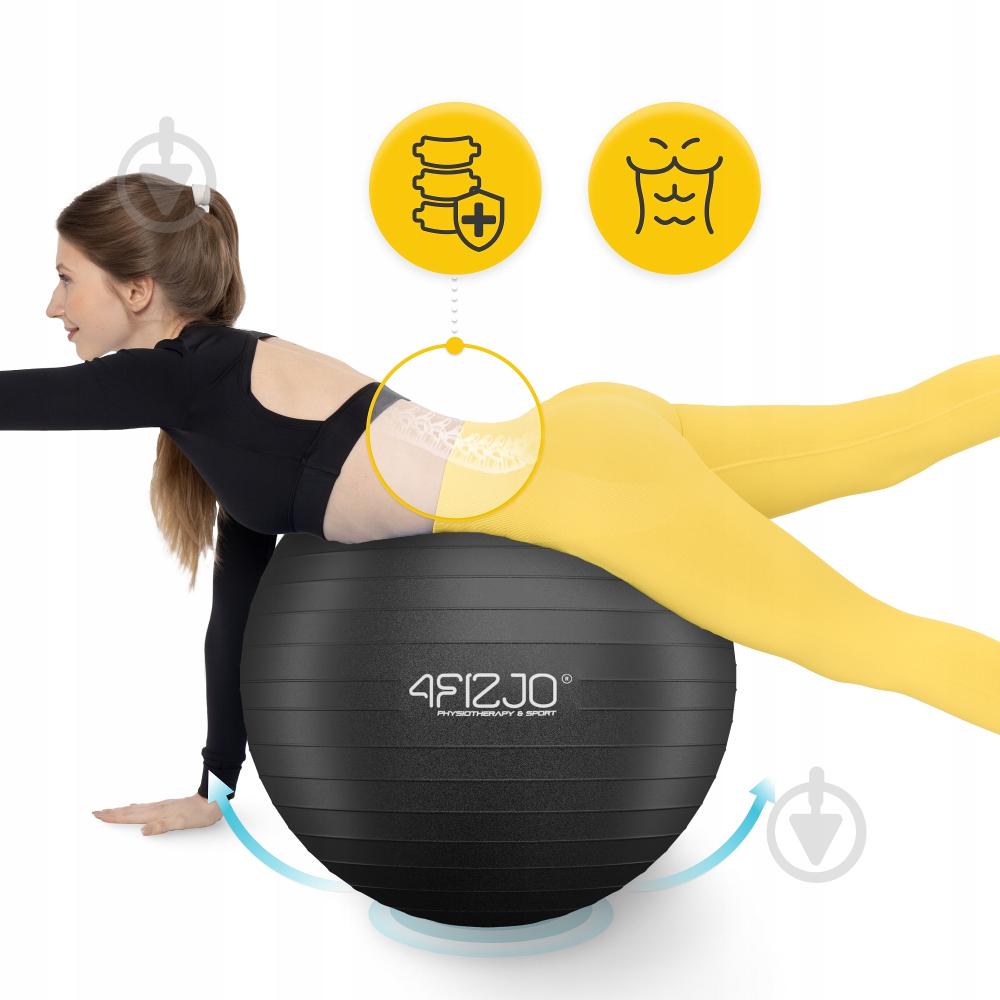 Фитбол 4fizjo Anti-Burst Black d75 см P-5907739316370 - фото 6