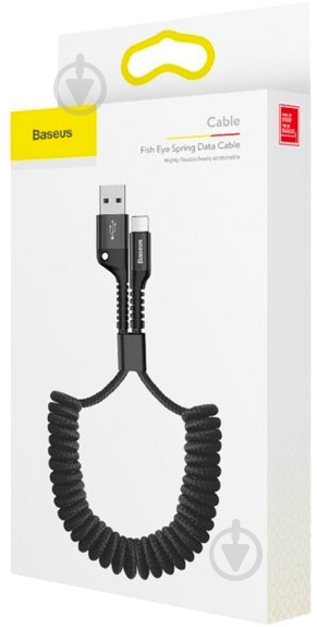 Кабель BASEUS Type-C – USB 2.0 1 м черный (CATSR-01) Fish eye Spring - фото 3