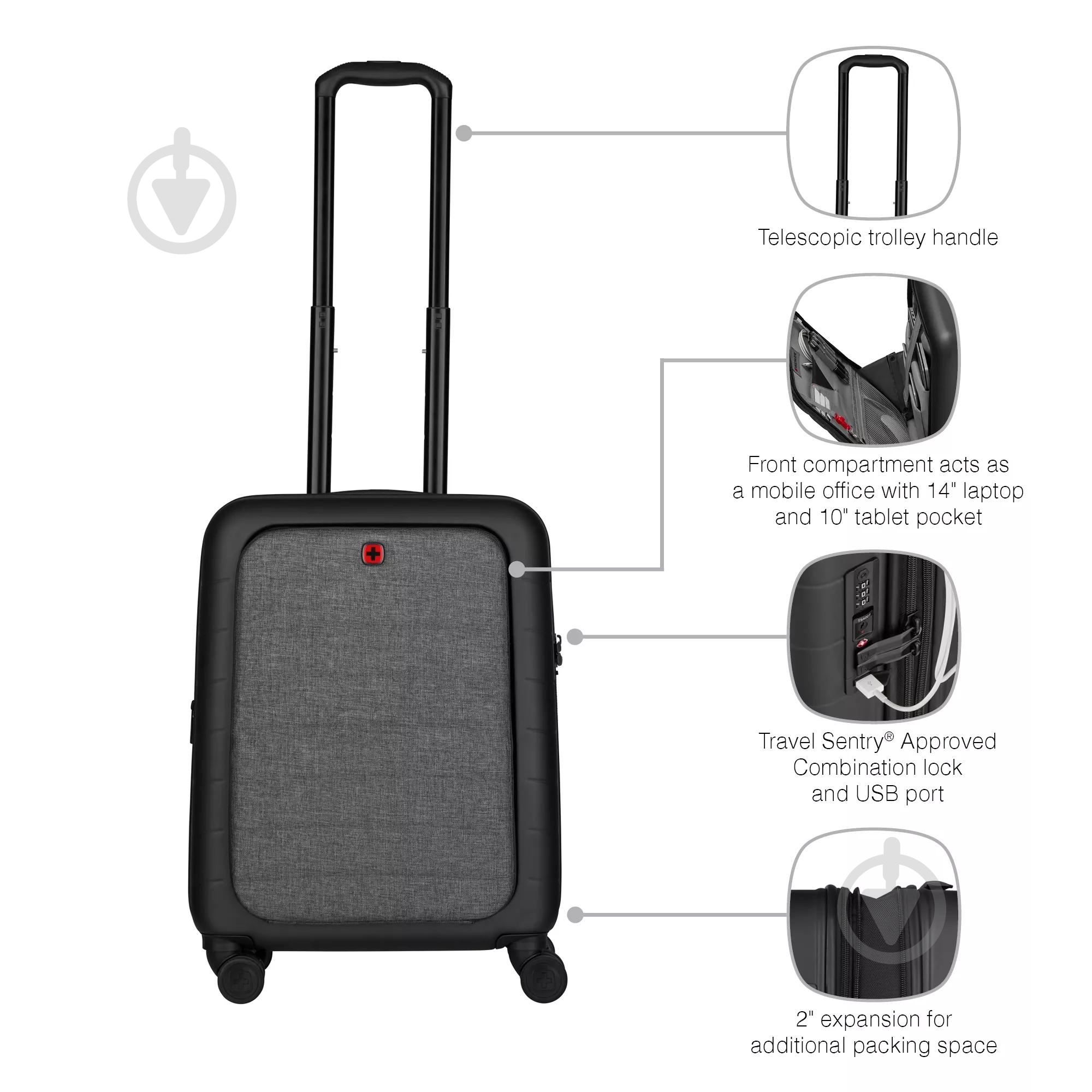 Чемодан Wenger Syntry 36 л черный (610163) - фото 4 Чемодан Wenger Syntry 36 л черный (610163) - фото 4