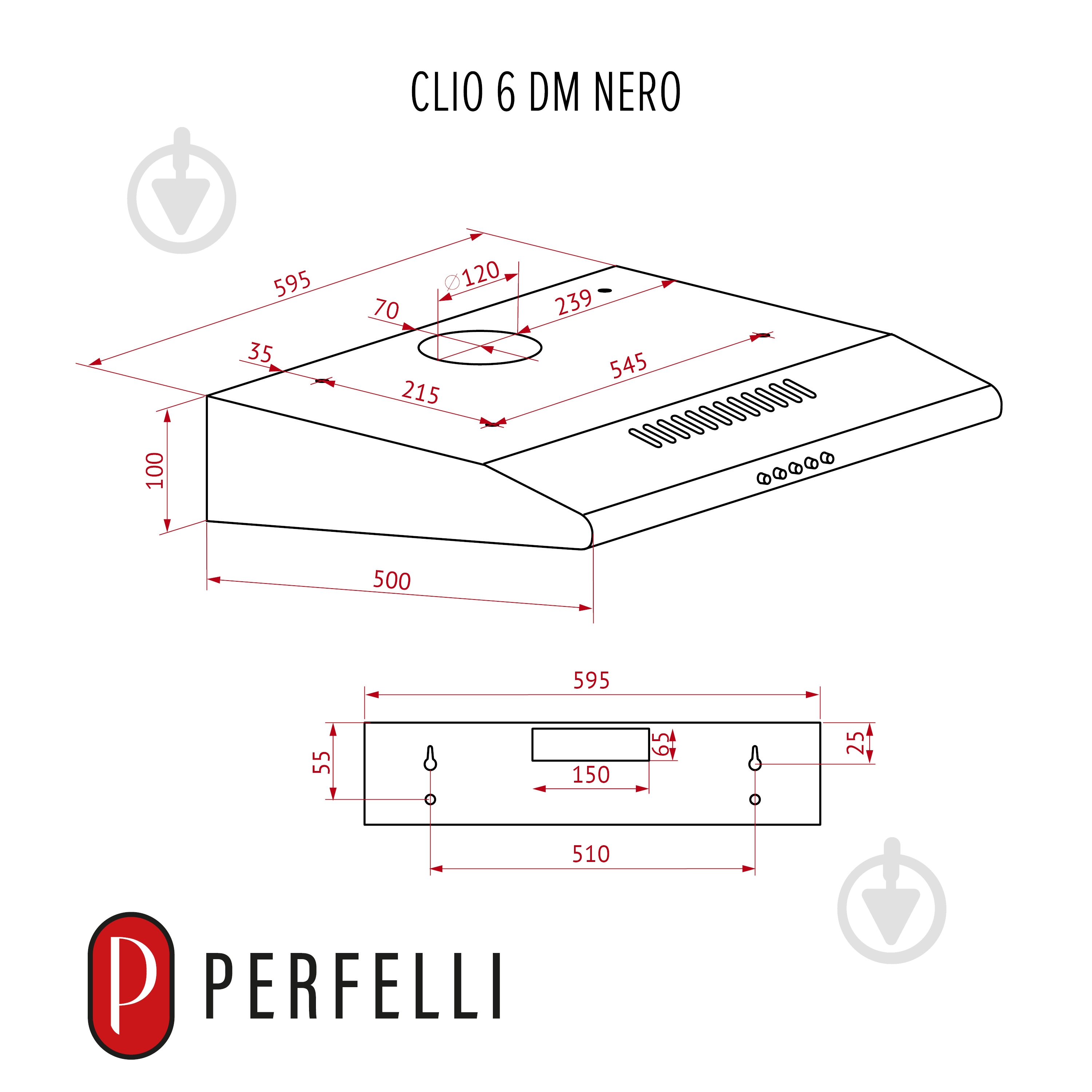Вытяжка Perfelli CLIO 6DM NERO - фото 11