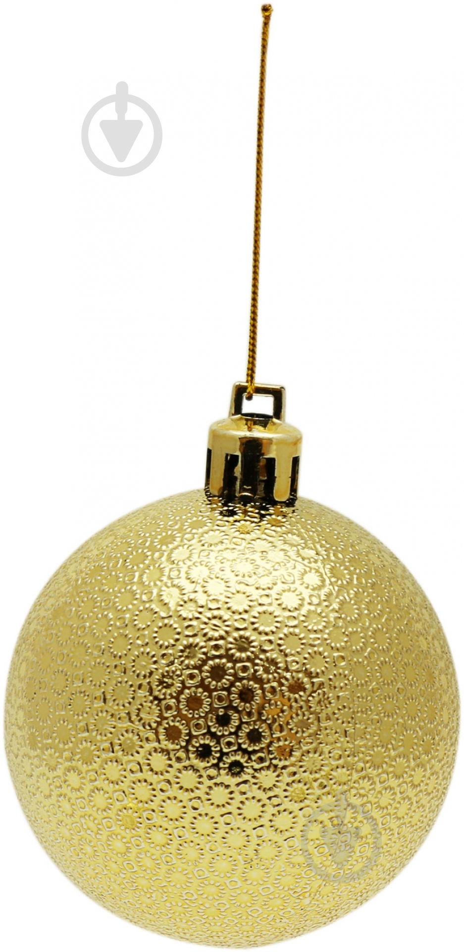 Набор игрушек Шар с рельефным узором золотистый d60 мм 8 шт./уп. - фото 2
